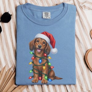 Christmas Dachshund Shirt, Dog Christmas Gift, Dachshund Xmas Sweatshirt, Holiday Dog Tee, Doxie Lover Present image 4