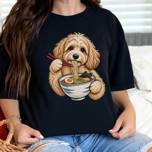Maltipoo Ramen Shirt, Ramen Lover Gift, Foodie Dog T Shirt, Noodle Lover Tee, Japanese Food Shirt image 3