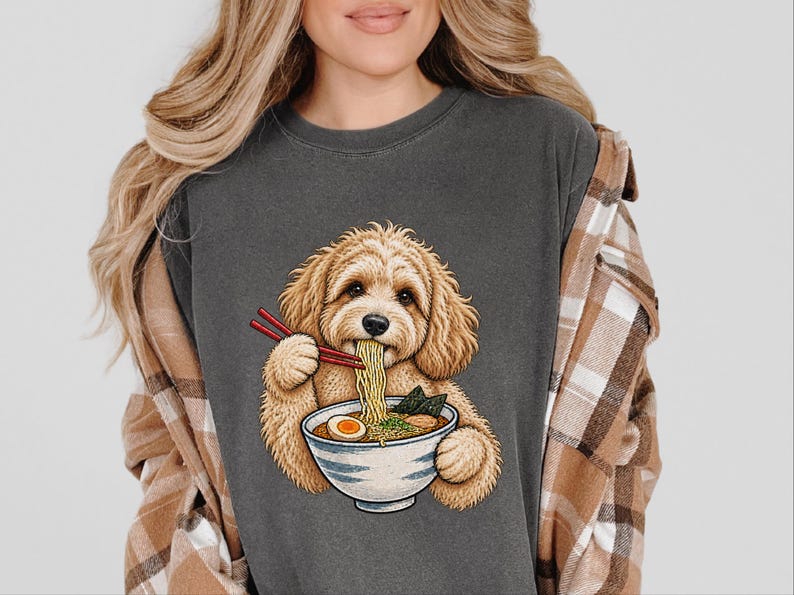 Maltipoo Ramen Shirt, Ramen Lover Gift, Foodie Dog T Shirt, Noodle Lover Tee, Japanese Food Shirt image 7