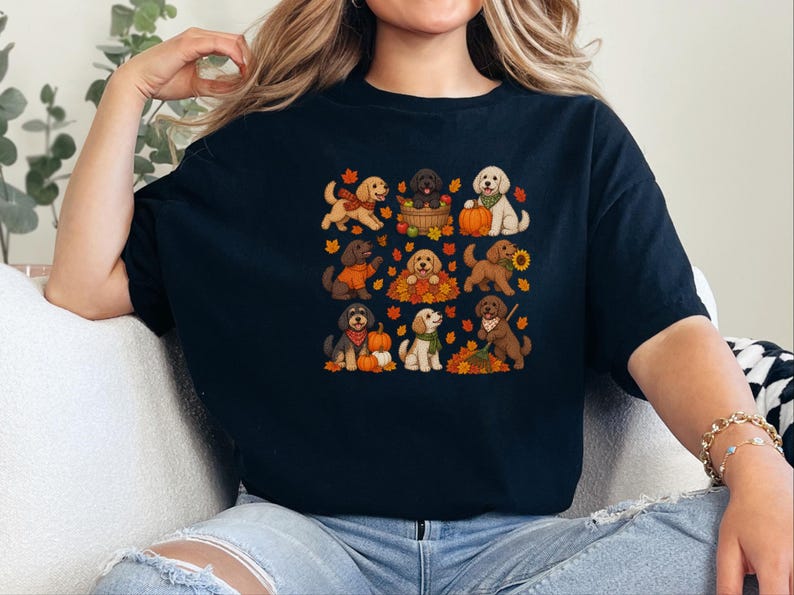 Cockapoo Fall Shirt, Pumpkin Dog Gift, Autumn Puppy Tee, Doodle Dog Lover Shirt, Fall Pet Owner Shirt image 7