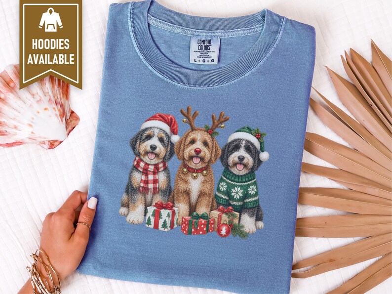 Aussiedoodle Christmas Sweatshirt, Aussiedoodle Gift, Holiday Dog Crewneck, Christmas Dog Sweater, Festive Puppy Lover Shirt image 8