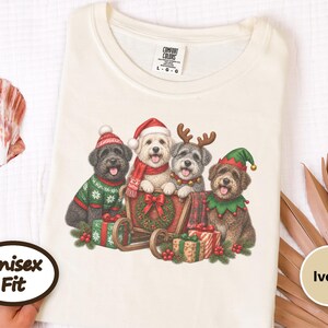 Schnoodle Christmas Shirt, Holiday Dog Lover Gift, Festive Puppy Sweatshirt, Christmas Dog Shirt image 4
