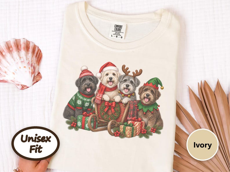 Schnoodle Christmas Shirt, Holiday Dog Lover Gift, Festive Puppy Sweatshirt, Christmas Dog Shirt image 4