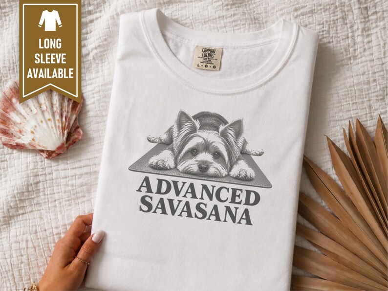 Yorkie Dog Shirt, Yorkie Lover Gift, Advanced Savasana Yoga Tee, Funny Yoga Shirt, Dog Owner Gift, Yoga Instructor Tee image 8