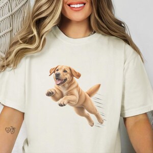 Żółta koszulka z labradorem, prezent dla mamy labradora, koszulka dla miłośnika retrieverów, koszulka dla mamy golden retrievera, koszulka dla mamy psa, koszulka dla miłośnika labradorów, koszulka dla szczeniaka zdjęcie 2