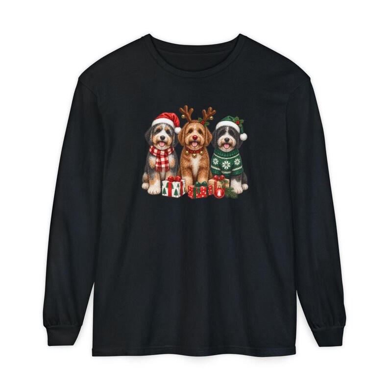 Aussiedoodle Christmas Sweatshirt, Aussiedoodle Gift, Holiday Dog Crewneck, Christmas Dog Sweater, Festive Puppy Lover Shirt image 13