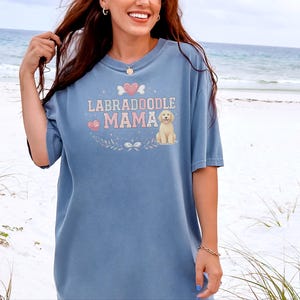 Comfort Colors Labradoodle Gift Tee, Labradoodle Mama Shirt for Women, Funny Fur Mama T-Shirt, Doodle Mom Owner Present for Pets image 5