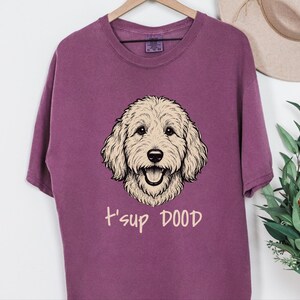 Comfort Colors Labradoodle T-Shirt, T'sup Dood Goldendoodle Sweatshirt, Funny Bernedoodle Sheepadoodle Graphic Crewneck, Golden Labradoodle image 3