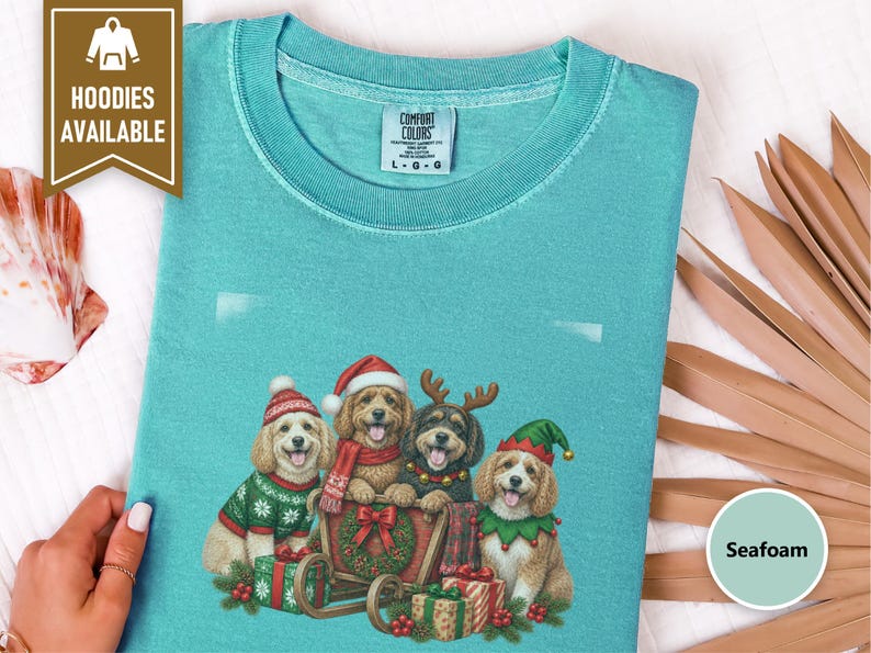 Christmas Cockapoo Shirt, Cockapoo Lover Gift, Holiday Dog Crewneck, Festive Puppy Top, Dog Mom Christmas Gift image 4