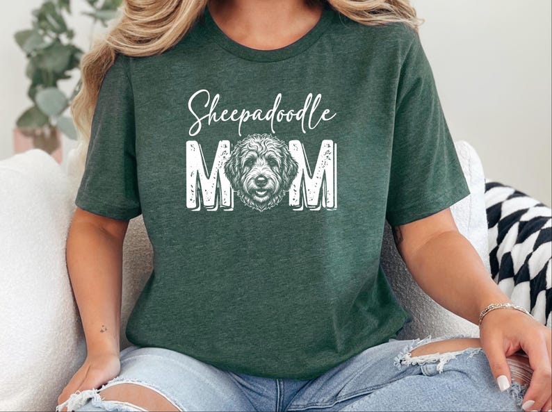 Sheepadoodle Mom Shirt, Sheepadoodle Mama Tee, Doodle Lover Dog Owner, Sheepdog Mix Pet Parent, Funny Canine Lover T-Shirt, Dog Mom Clothing image 7