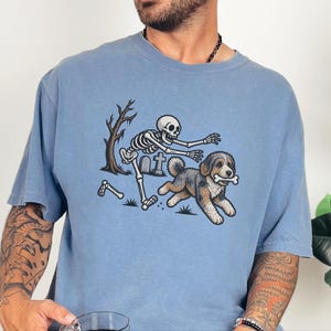 Skeleton Dog Shirt, Aussiedoodle Halloween Shirt, Spooky Dog Tee, Dog Lover Gift, Funny Skeleton Shirt image 8