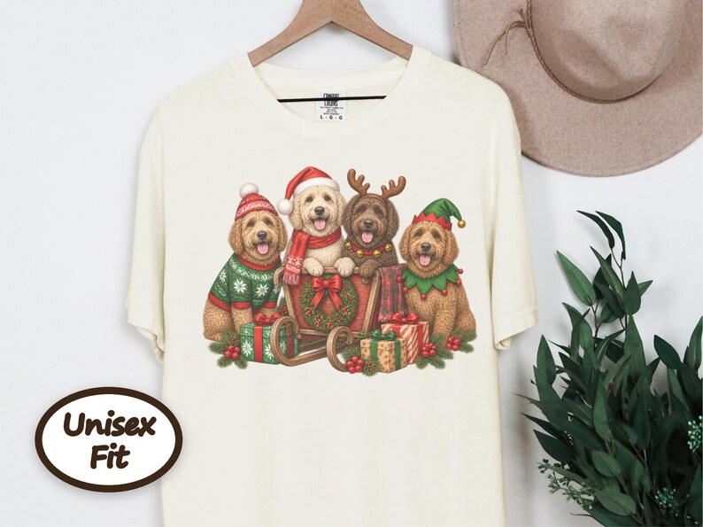 Christmas Labradoodle Shirt, Labradoodle Christmas Gift, Santa Dog Tee, Dog Mom Christmas Shirt, Holiday Pet Shirt, Labradoodle Lover Gift image 5