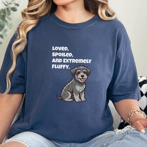 Comfort Colors Schnoodle Lover Crewneck Sweatshirt, Loved, Spoiled, and Extremely Fluffy Dog Mom Tee, Schnoodle Dad Cross-Breed Doodle Dog image 8