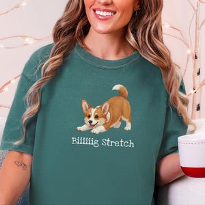 Comfort Colors Energetic Dog Biiiiig Stretch Corgi Tee, Corgi Fan Gift, Funny Animal Person Shirt, Pembroke Welsh Corgi Lover, Dog Owner image 6