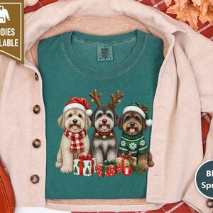 Christmas Schnoodle Sweatshirt, Schnoodle Mom Gift, Festive Dog Crewneck, Holiday Pet Lover Shirt, Schnoodle Dad Present image 8