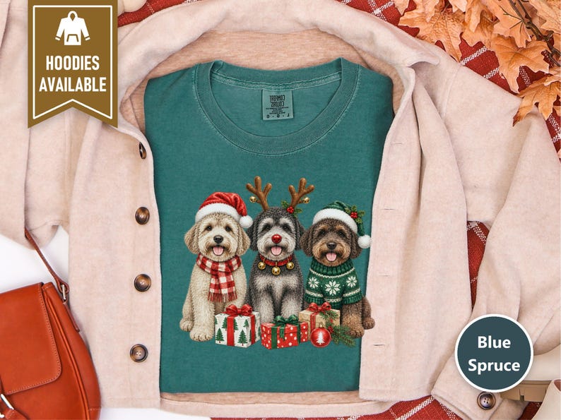Christmas Schnoodle Sweatshirt, Schnoodle Mom Gift, Festive Dog Crewneck, Holiday Pet Lover Shirt, Schnoodle Dad Present image 8