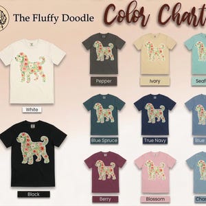 Comfort Colors Schnoodle Lover Schnoodle Floral Silhouette T-Shirt, Summer Flowers Dog Tee, Pet Owner Present, Summer Flowers Shirt image 9