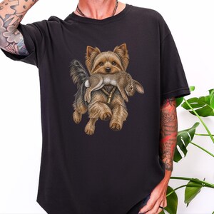 Yorkshire-Terrier-Shirt, Geschenk für Yorkshire-Terrier-Fans, Vintage-Hundemotiv, Jagdhund-Shirt, Arbeitshund-Shirt, Bootleg-Hunde-Shirt, Lustiges Yorkshire-Terrier-Geschenk Bild 1