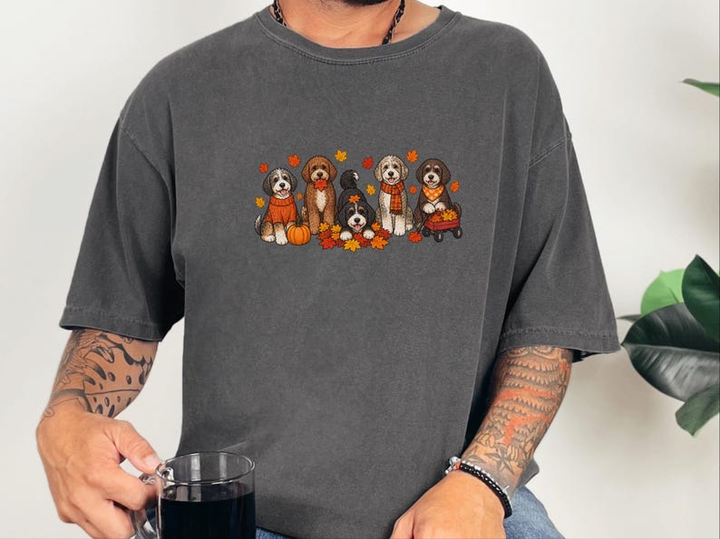 Aussiedoodle-Herbstshirt, Herbst-Hundeshirt, Geschenk für Doodle-Mamas, Kürbis-Shirt, Thanksgiving-Hundeshirt, Geschenk für Hundeliebhaber Bild 8
