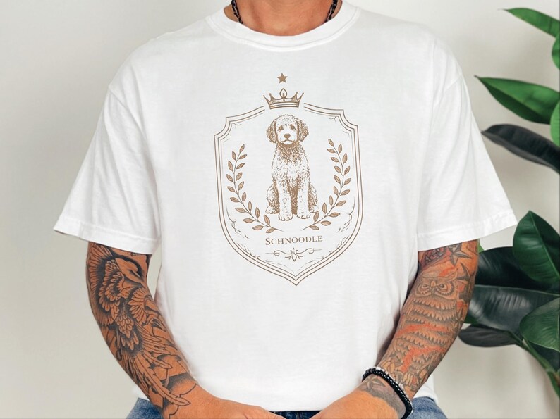 Comfort Colors Schnoodle Lover Royal Crest Shirt, Regal Pet Art Tee, Custom Dog Shirt for Schnoodle Mom and Dad Gift, Schnoodle Lover Tee image 7