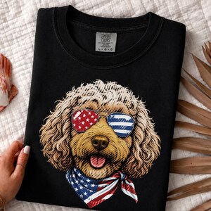Comfort Colors Patriotic Dog Shirt, Cockapoo Goldendoodle Sweatshirt, American Heritage Independence Celebration Crewneck, Cockapoo Shirt immagine 6