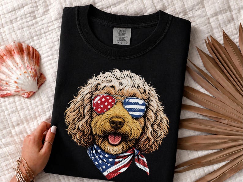 Comfort Colors Patriotic Dog Shirt, Cockapoo Goldendoodle Sweatshirt, American Heritage Independence Celebration Crewneck, Cockapoo Shirt immagine 6