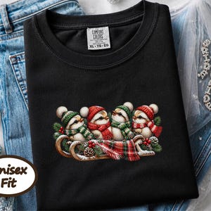 Christmas Birds Shirt, Holiday Bird Lover Gift, Winter Wildlife Tee, Cute Animal Sweatshirt, Festive Christmas Bird Shirt image 10