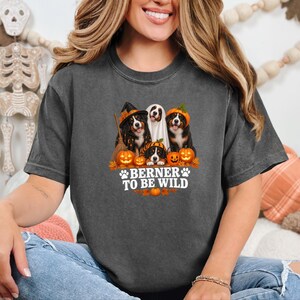 Bernese Dog Shirt, Berner Mom Gift, Halloween Dog Tee, Witch Dog Shirt, Spooky Season Shirt, Mountain Dog Gift image 4