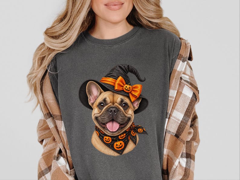 Frenchie Halloween Shirt, Frenchie Mom Gift, Halloween Dog Shirt, French Bulldog Mom Tee, Witch Dog Shirt, Spooky Dog Mom image 6