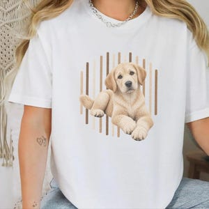 Yellow Lab Shirt, Labrador Retriever Gift, Cute Dog Lover Tee, Retriever Owner Present, Puppy Art Shirt image 2