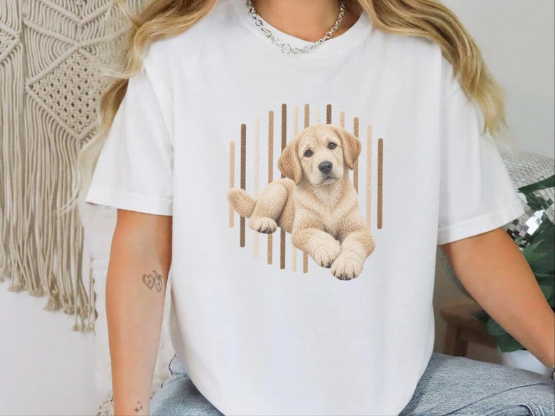 Yellow Lab Shirt, Labrador Retriever Gift, Cute Dog Lover Tee, Retriever Owner Present, Puppy Art Shirt image 2