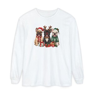 Christmas French Bulldog Shirt, Frenchie Christmas Gift, Holiday Dog Sweatshirt, Festive Pet Lover Tee, Cute Puppy Christmas Apparel image 14