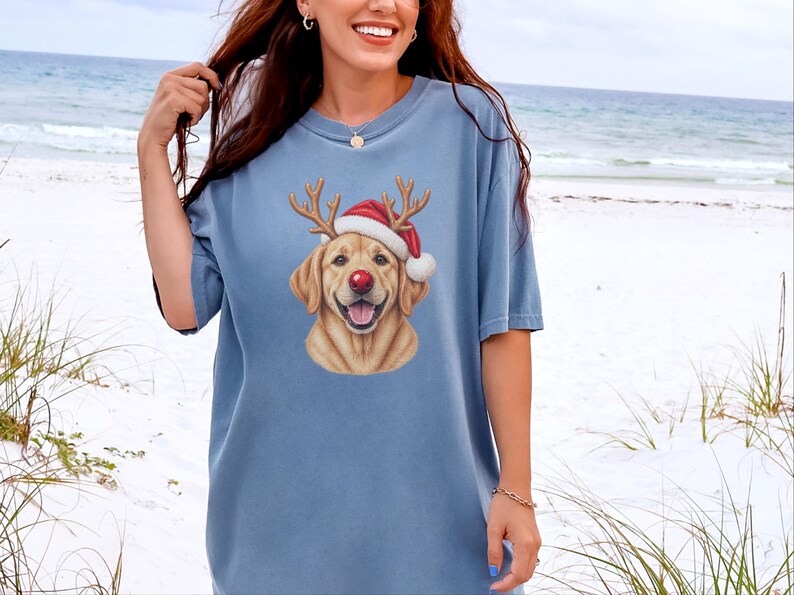 Christmas Dog Shirt, Yellow Lab Gift, Holiday Dog Sweater, Lab Mom Sweatshirt, Santa Paws Christmas image 5