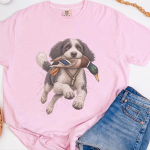 Sheepadoodle-Shirt, Geschenk für Entenjäger, Wasservogeljäger-Shirt, Sheepadoodle-Papa, Jagdhund-Kunst, Outdoor-Jagd-Shirt Bild 9