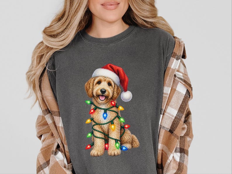 Christmas Goldendoodle Shirt, Goldendoodle Mom Gift, Holiday Dog Sweater, Doodle Christmas Tee, Goldendoodle Lover Gift image 1