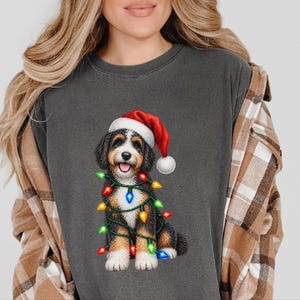 Bernedoodle Christmas Shirt, Christmas Dog Shirt, Bernedoodle Owner Gift, Holiday Dog Lover Tee image 5