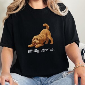 Comfort Colors Brown Doodle Dog Shirt, Biiiiig Stretch Funny Goldendoodle Print Tee, Labradoodle Dog Lover Gift, Fur Mama Puppy Present image 10