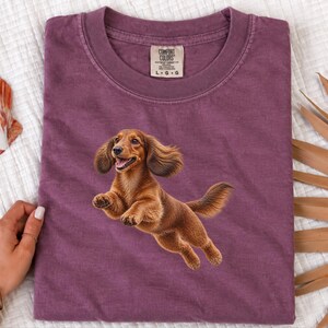Camiseta de perro salchicha, regalo para papá de perro salchicha, camiseta de perro salchicha de pelo largo, camiseta para mamá de perro salchicha, regalo para amantes de los perros salchicha, camiseta divertida de perro salchicha imagen 6