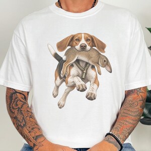 Camiseta de caza de beagle, regalo para cazadores de conejos, camiseta de perro sabueso, camiseta vintage para perros, regalo para deportistas al aire libre imagen 7