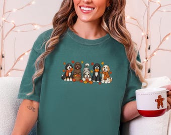 Bernedoodle Fall Shirt, Autumn Dog Lover Gift, Bernedoodle Mom Tee, Cute Puppy Shirt, Doodle Dog Lover Sweatshirt