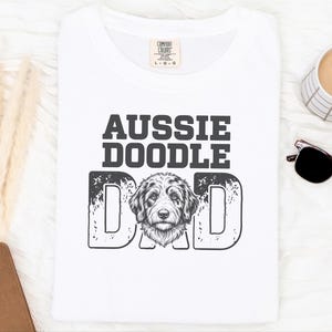 Comfort Colors Aussiedoodle Dad T-Shirt, Funny Retro Dog Lover Graphic Tee, Vintage Doodle Pet Parent Gift Idea, Best Dog Dad Apparel image 5