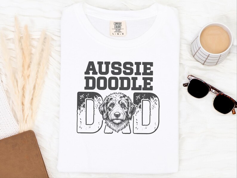 Comfort Colors Aussiedoodle Dad T-Shirt, Funny Retro Dog Lover Graphic Tee, Vintage Doodle Pet Parent Gift Idea, Best Dog Dad Apparel image 5