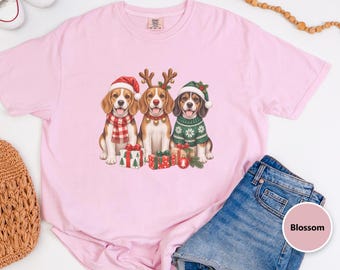 Christmas Beagle Shirt, Beagle Lover Gift, Holiday Dog Sweatshirt, Christmas Puppy Tee, Dog Mom Present