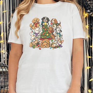 Christmas Dog Shirt, Holiday Puppies Gift, Festive Dogs Tee, Cute Puppy Christmas Sweater, Dog Lover Gift Idea