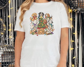 Christmas Dog Shirt, Holiday Puppies Gift, Festive Dogs Tee, Cute Puppy Christmas Sweater, Dog Lover Gift Idea