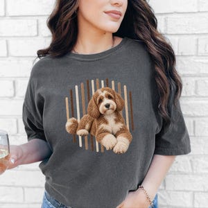 Cockapoo T Shirt, Cockapoo Dog Lover Gift, Brown Poodle Mix Tee, Dog Owner Shirt, Puppy Art Shirt image 9
