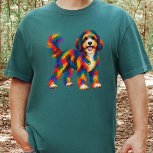Bernedoodle-Shirt, Geschenkidee für Bernedoodle-Mama, Bunte Hunde-Motive, Doodle-Hunde-T-Shirt, Geschenkidee für Bernedoodle-Besitzer Bild 7