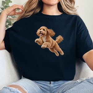 Cockapoo Shirt, Cockapoo Mom Gift, Running Dog Tee, Doodle Lover Shirt, Fast Dog Apparel, Pet Owner Gift image 3
