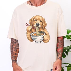 Golden Retriever-tröja, Ramen-älskare, rolig hundtröja, japansk matkonst, nudelälskare-t-shirt, Golden Mom-present bild 5