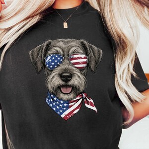Comfort Colors Patriotic Schnoodle Dog Shirt, Independence Day Dog Mom Sweatshirt, Red White Blue American Flag Dog Lover Tee, Schnoodle Dad Bild 6